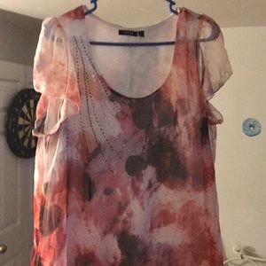 Beautiful tie dye glitter lined silky top